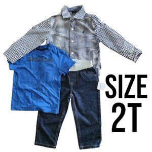 Nautica Jeans Outfit Bundle 3 Piece Set Lot Long Sleeve Shirt Short Sleeve Size